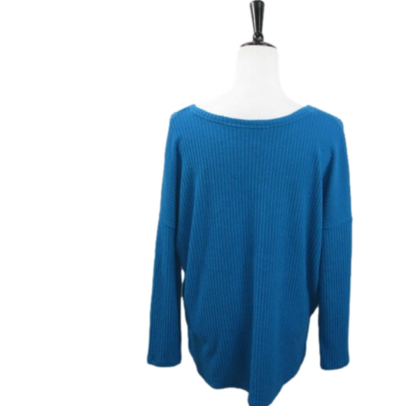 Time and Tru Turquoise Soft Ribbed Long Sleeve Tunic Size Large - Picture 5 of 6